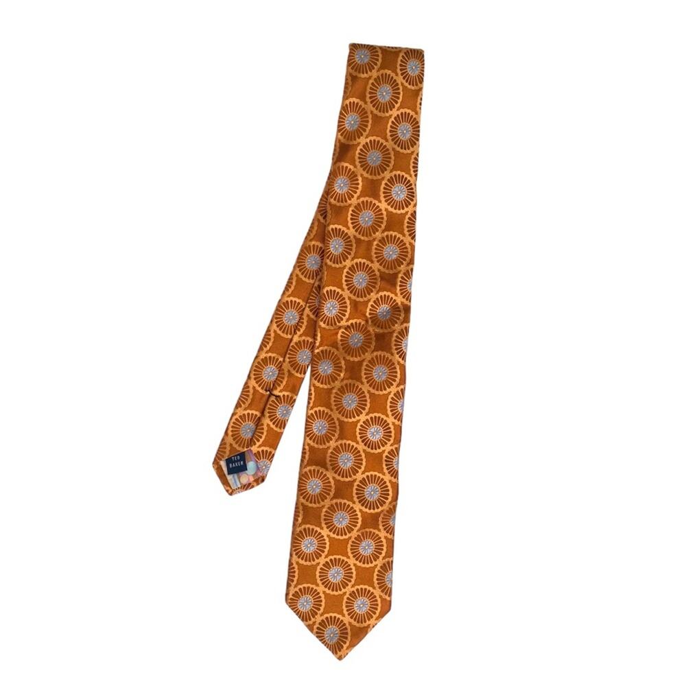 Ted Baker Metallic Copper Orange Silk Tie